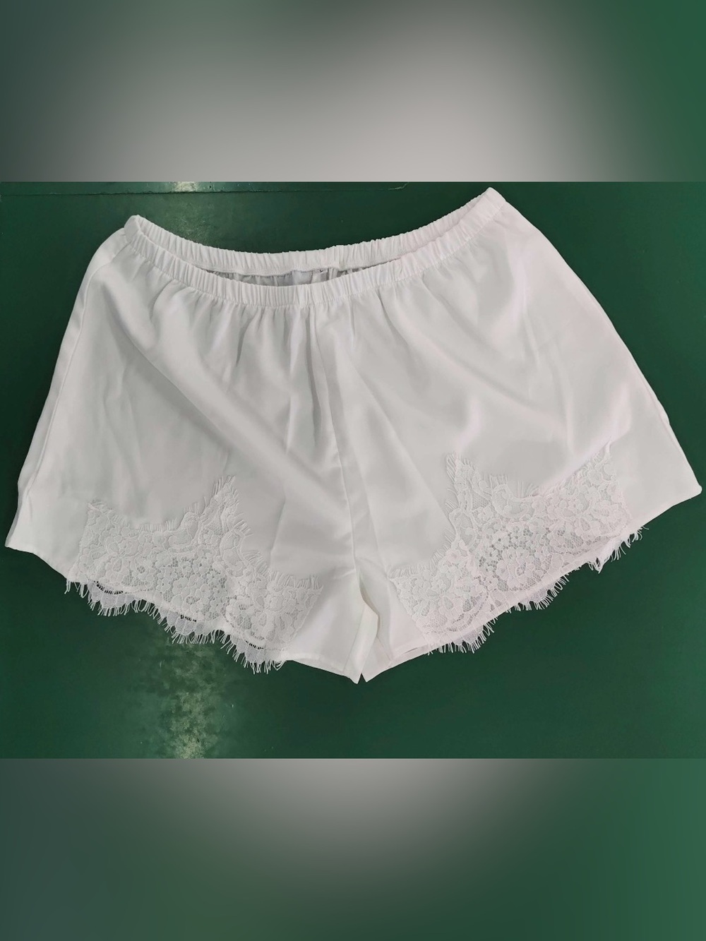 A Classy Chic Boutique White Lace-Trim Sleep Shorts - Picture 3 of 8